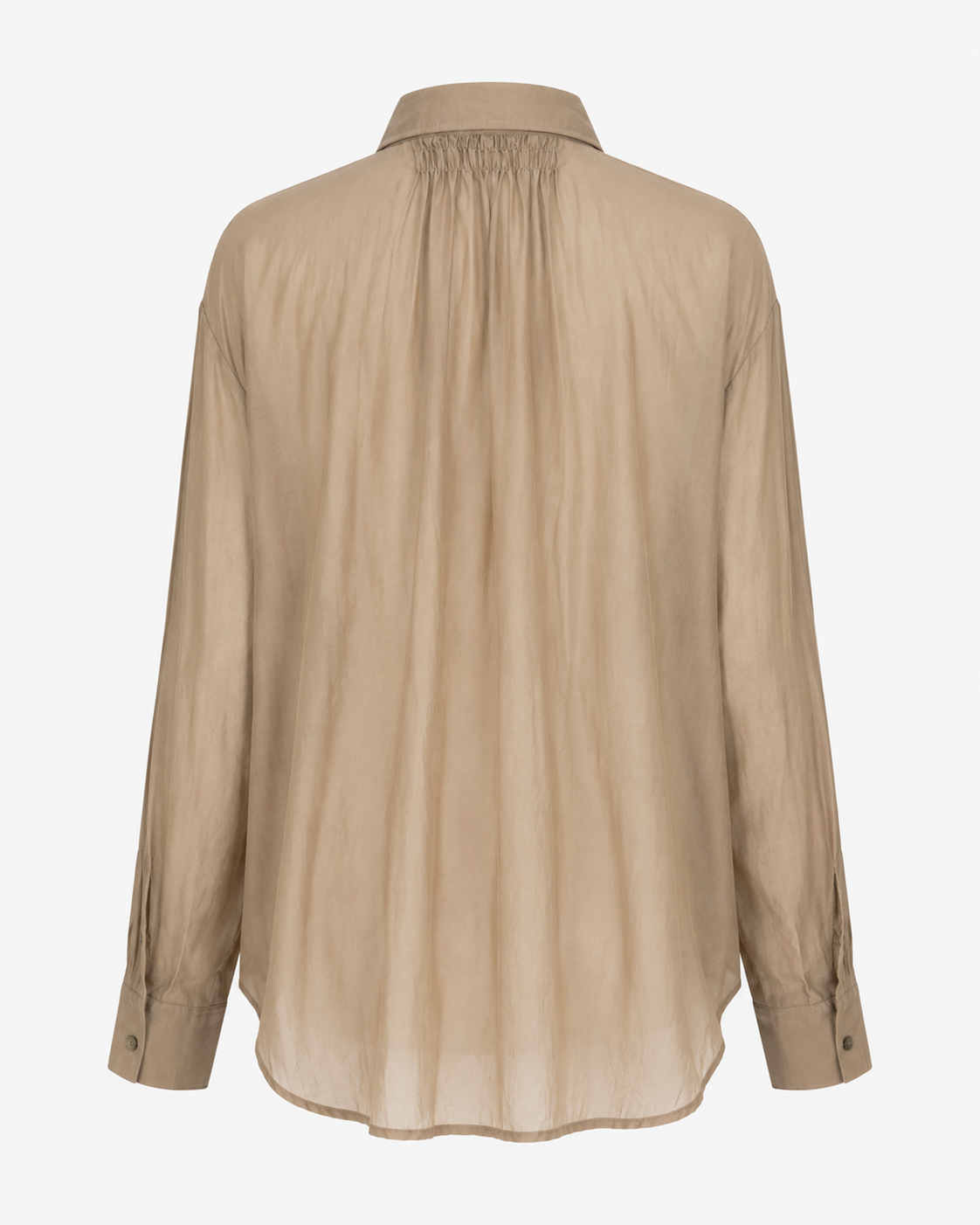Agnes shirt back detail, gather neck in paper bag cotton silk