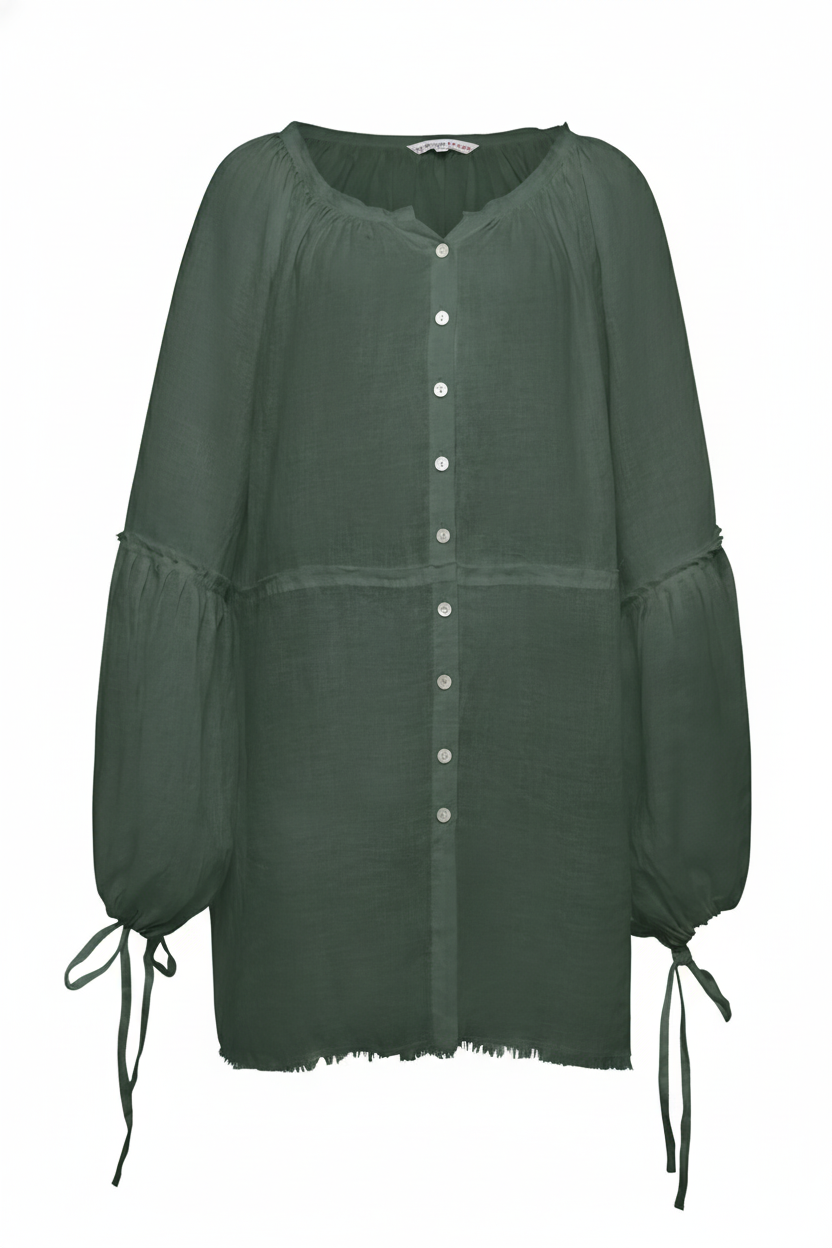 Greenstone blouse flat lay