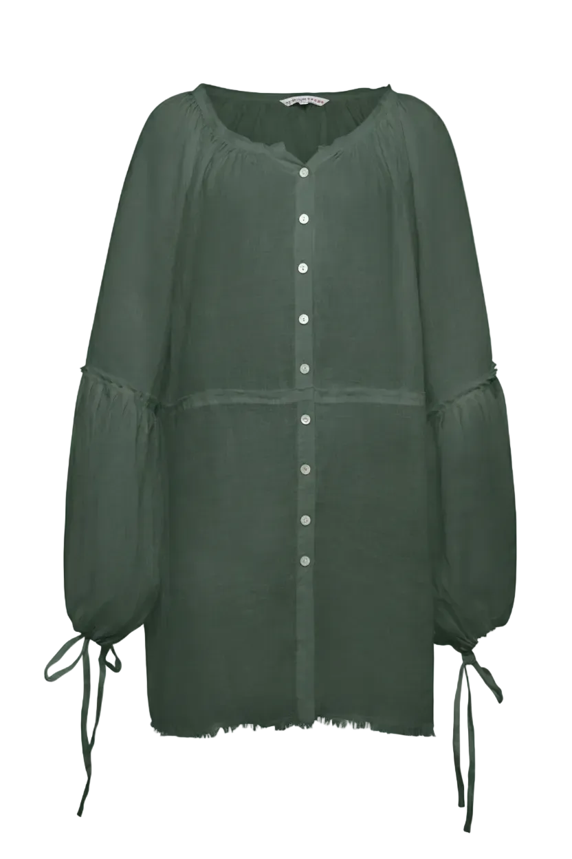 Greenstone blouse flat lay