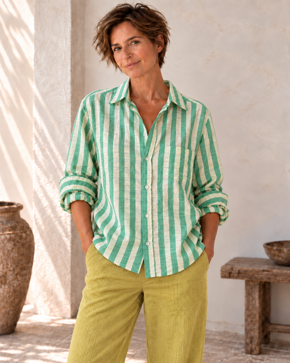 Gray The Boyfriend Boxy Cotton Lawn