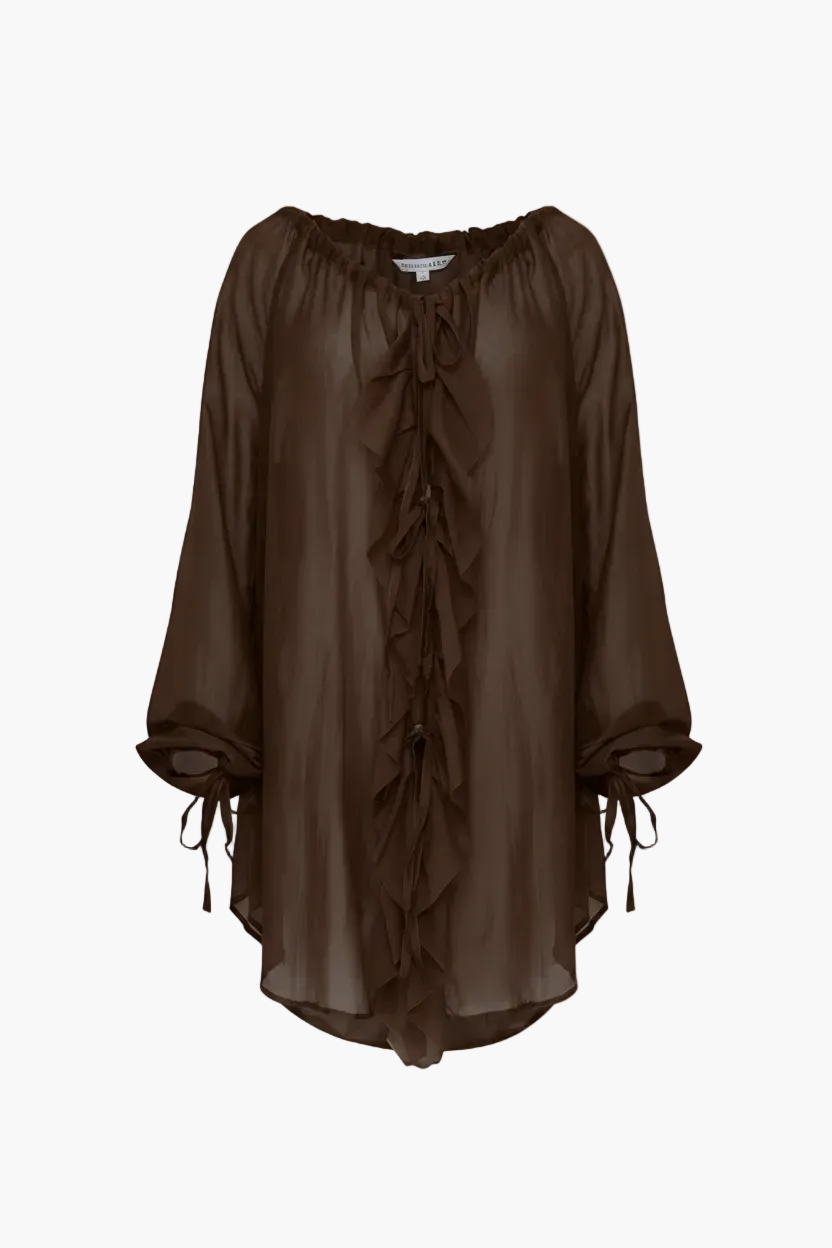 Casablanca dark chocolate silk shirt