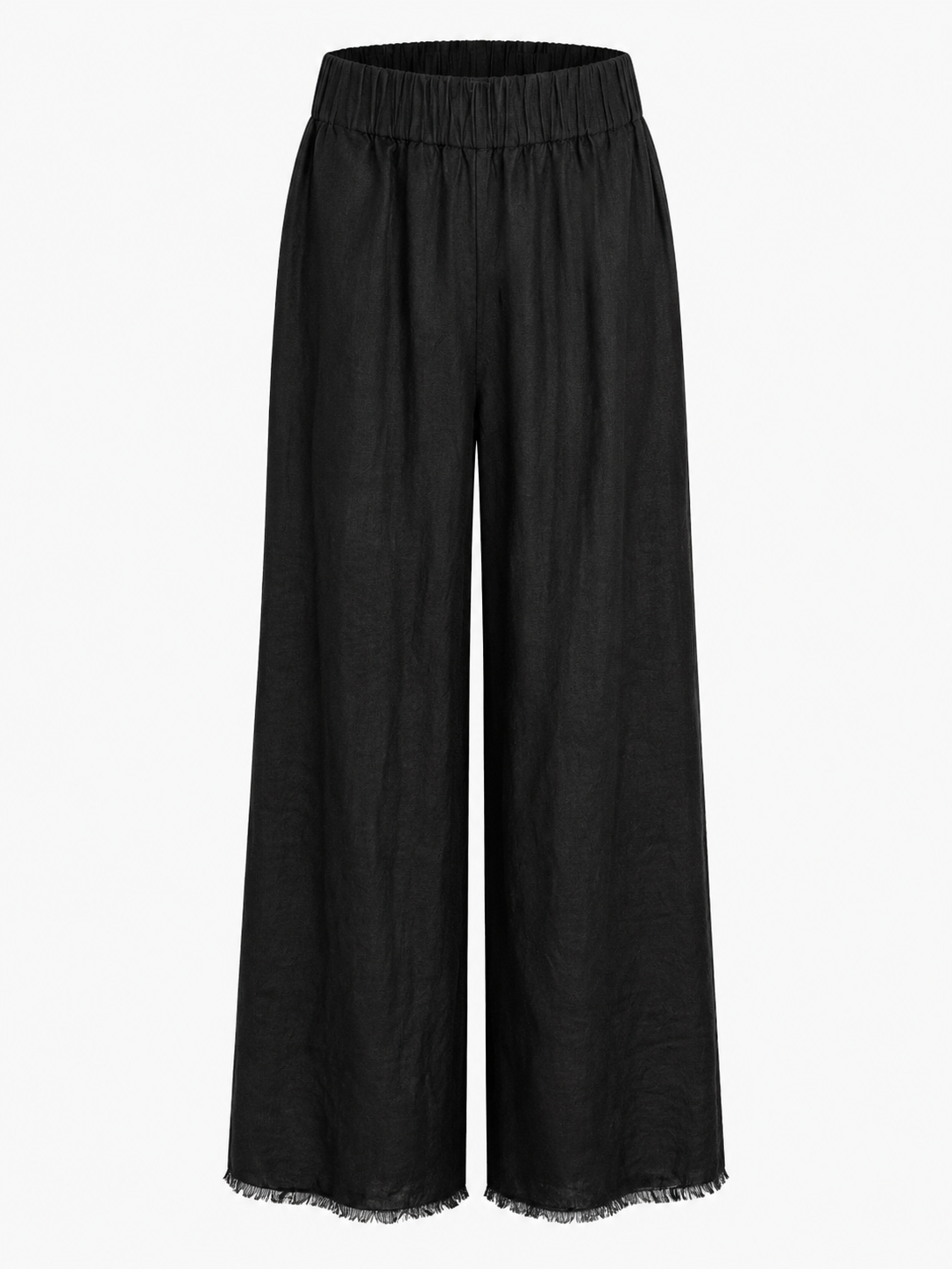 Black Lazy Linens Frayed Hem Jewel Edit