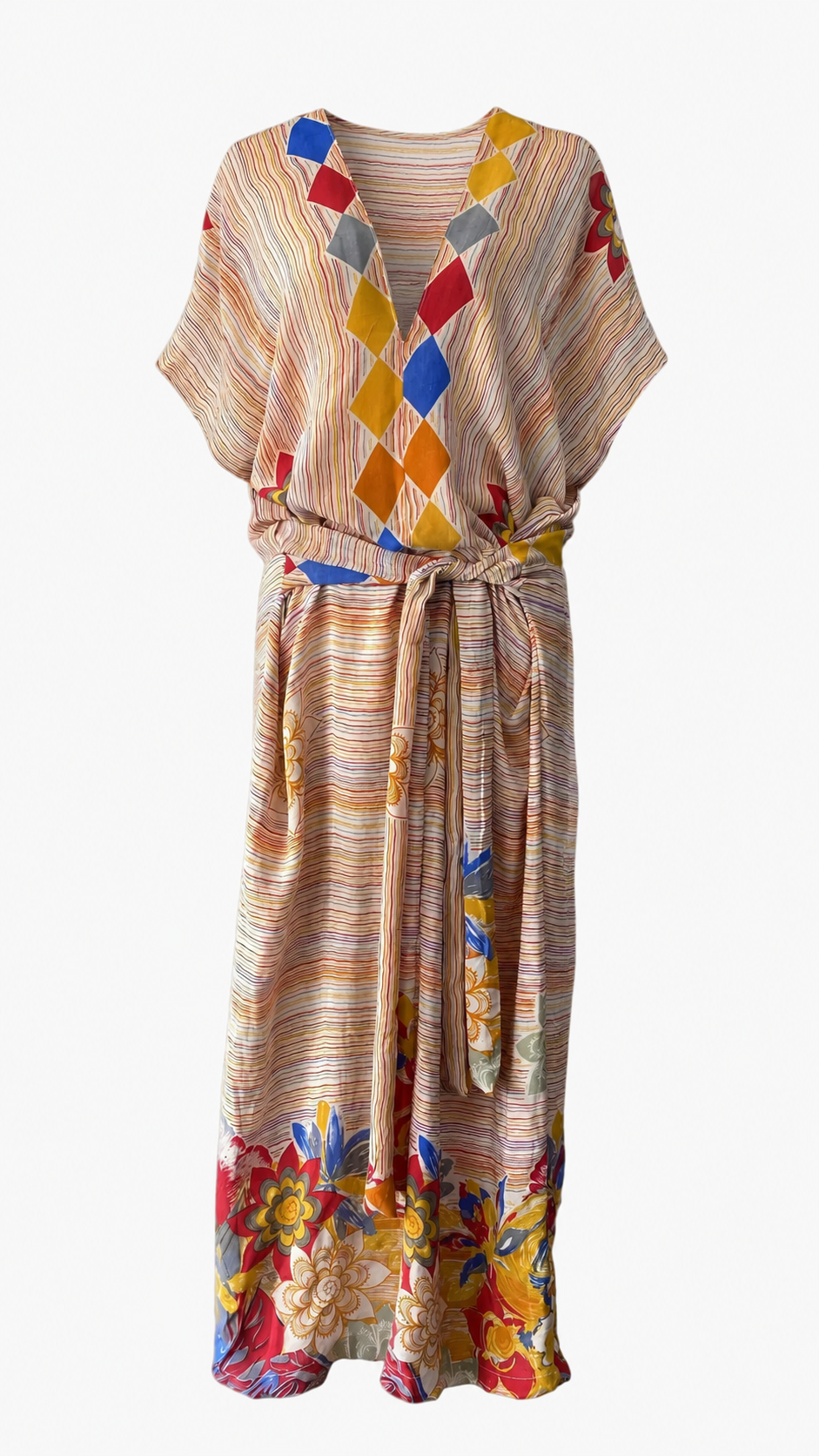 White Smoke MamaMia Vintage Silk Dress Size Medium