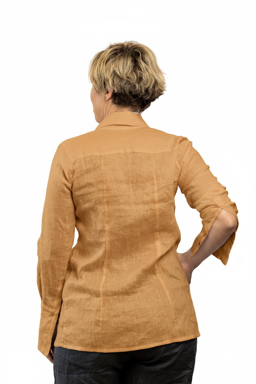 Ruffled for Romance Shirt in Hokey Pokey - Back view