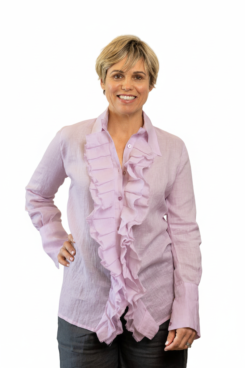 Ruffled for Romance Shirt in Lilac - Front view