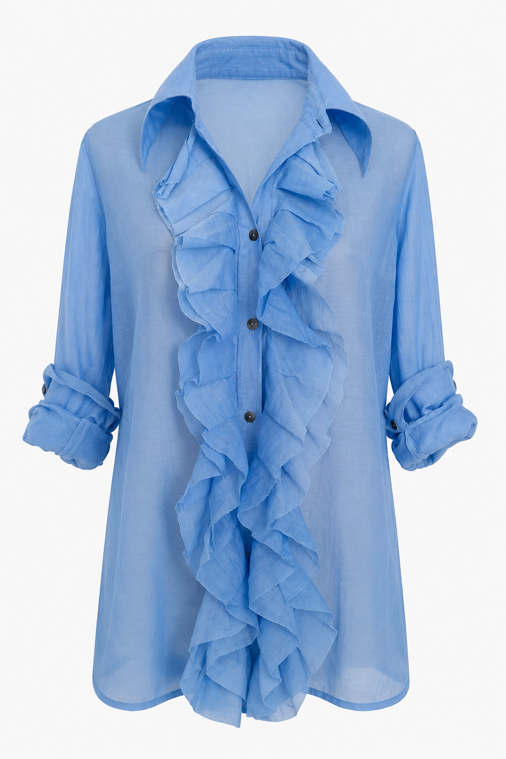 White Smoke Ruffled for Romance Shirt