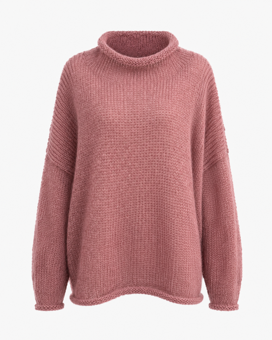 mohair and silk hand knit jumper in dusky pink