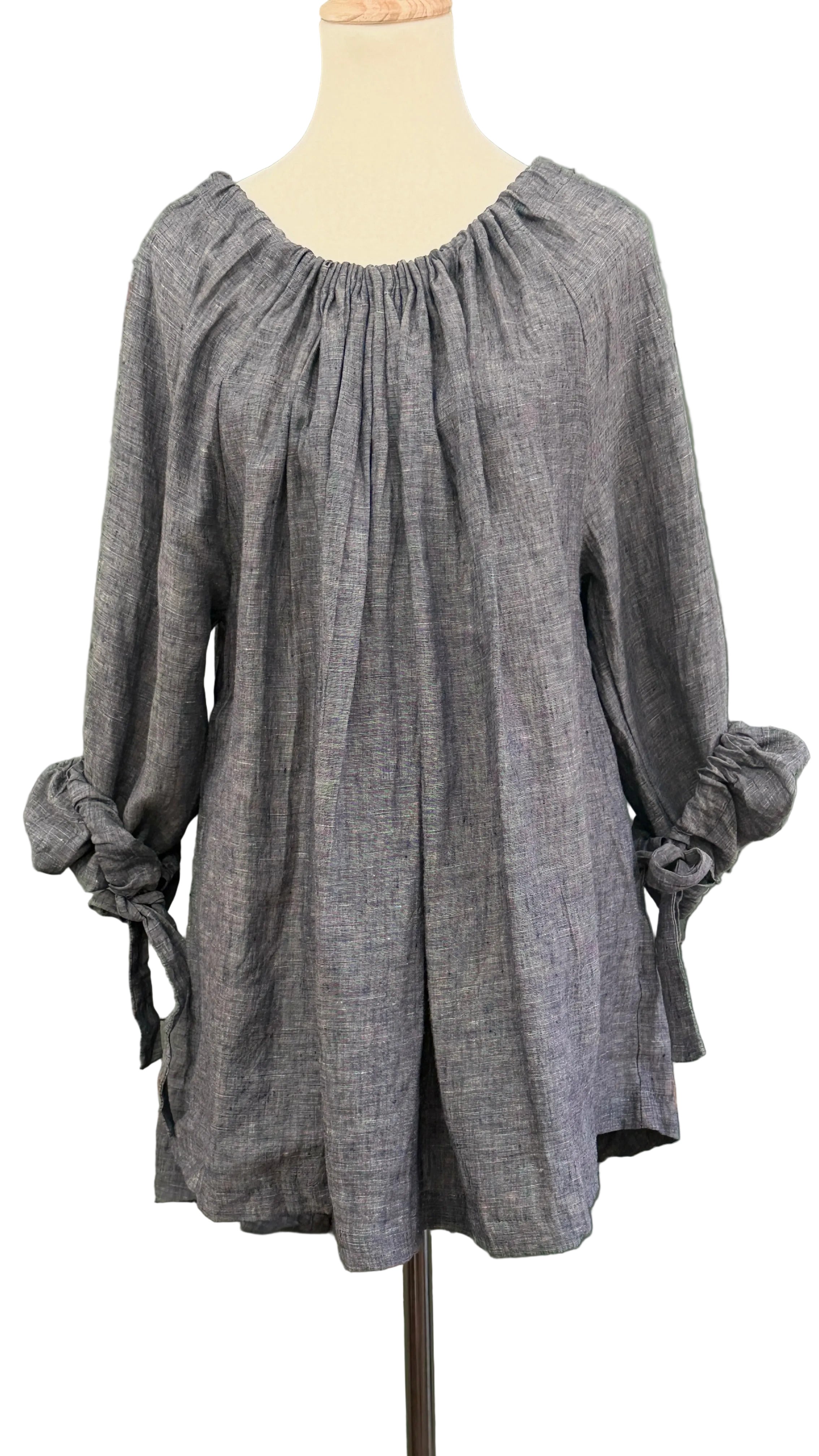 Charcoal marle linen top by The Tailor a& his Lover