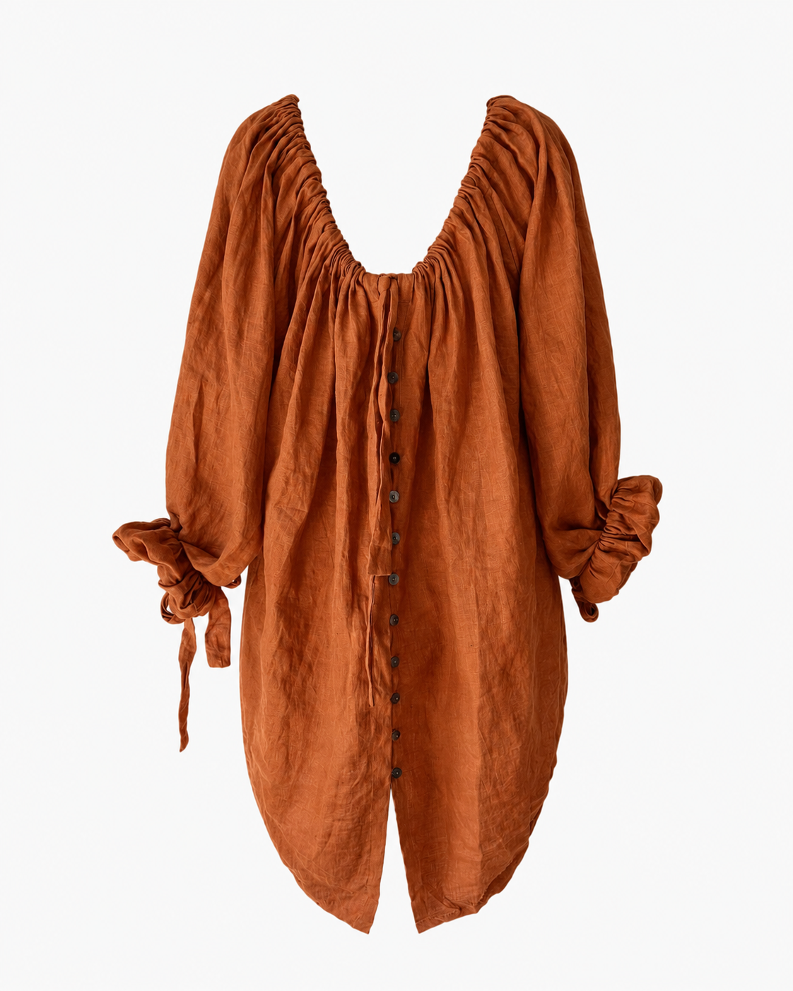 She's More Ted, in linen burnished copper, wear over everything either way around