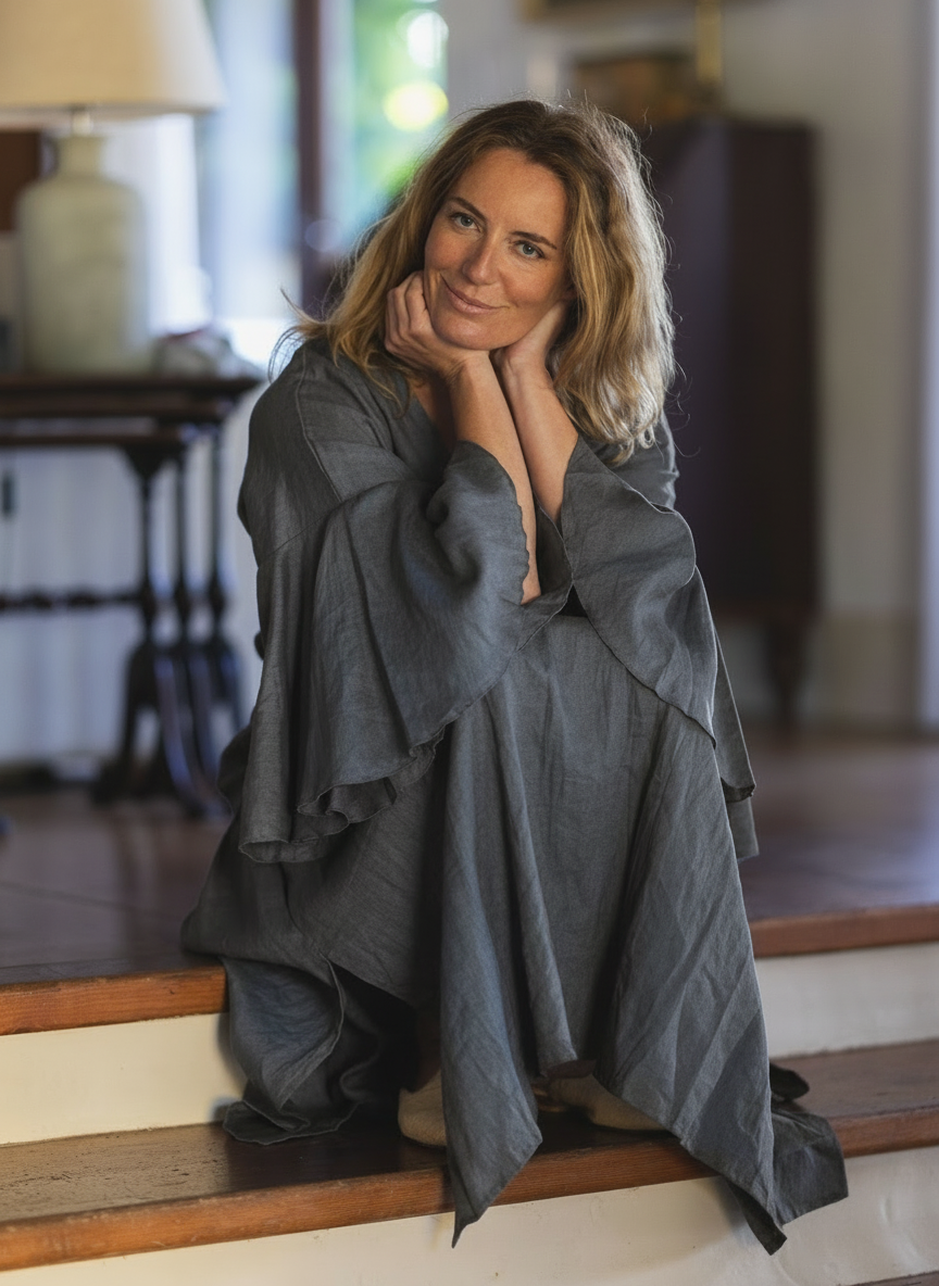 Dress in dark blue-grey