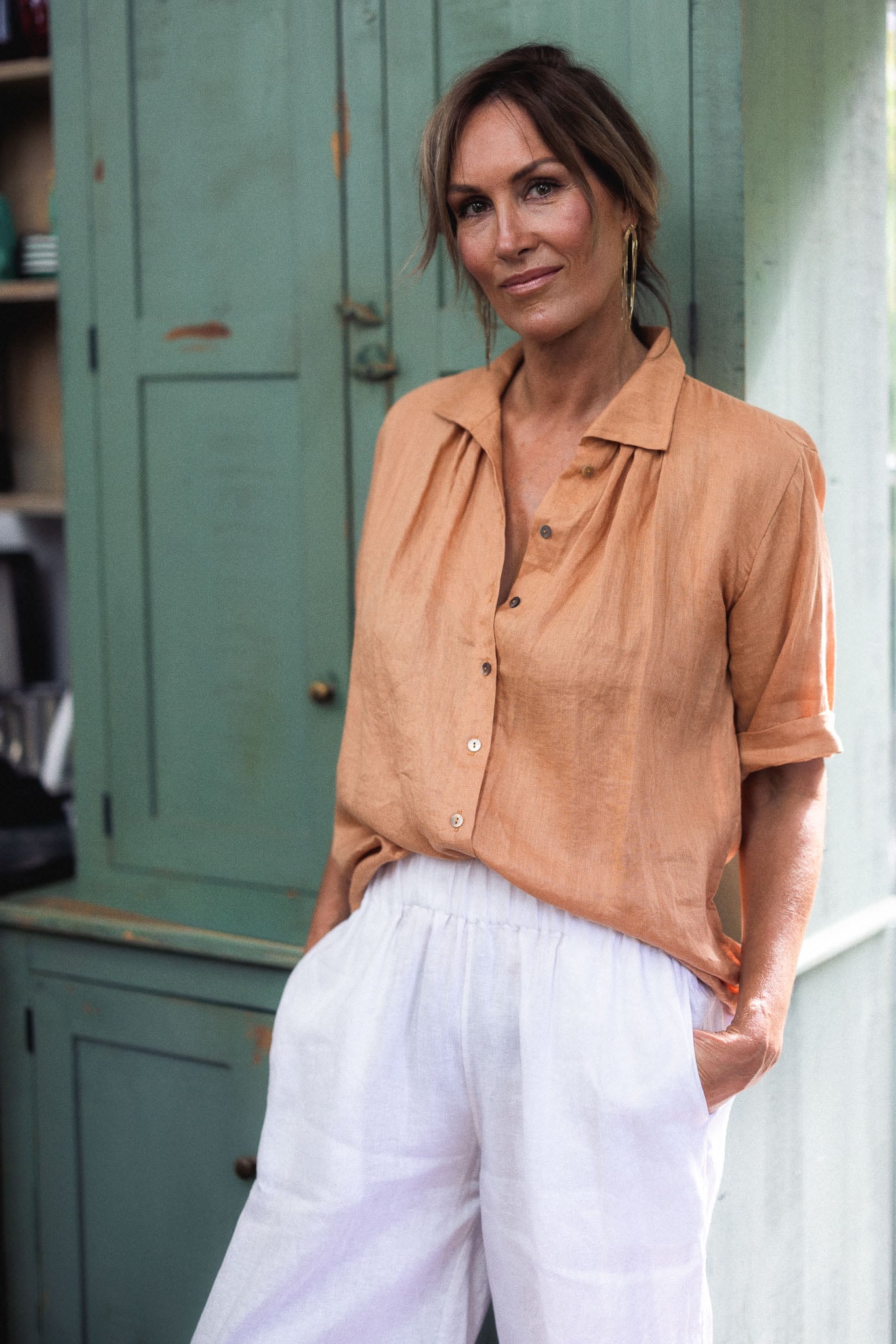 Tiny Tuck Shirt Hokey Pokey Linen