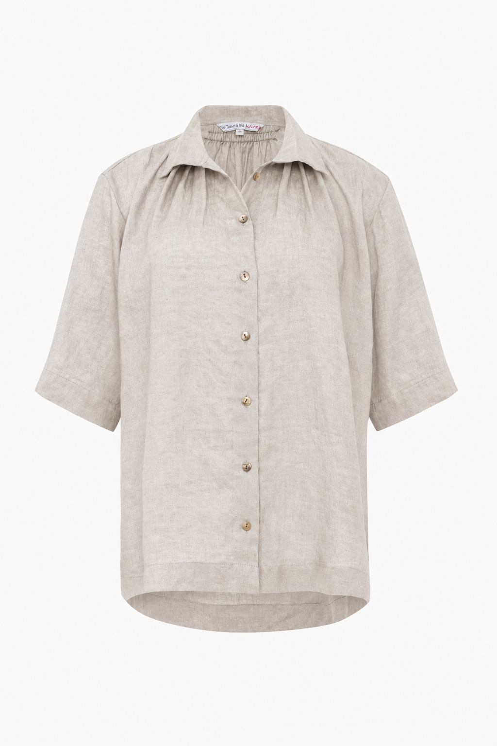 White Smoke Tiny Tuck Shirt Natural Linen