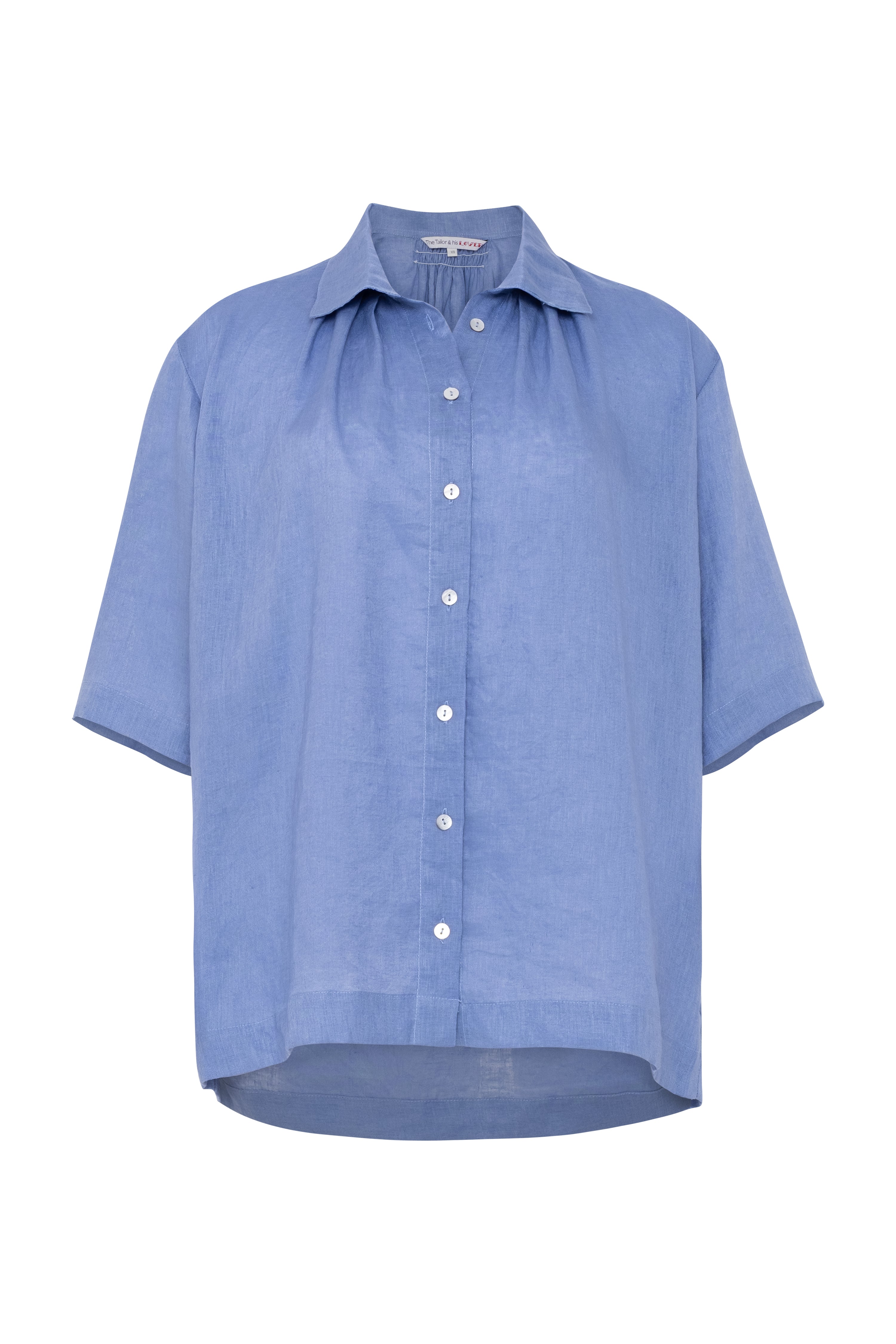 Tiny Tuck Shirt Med Blue Linen