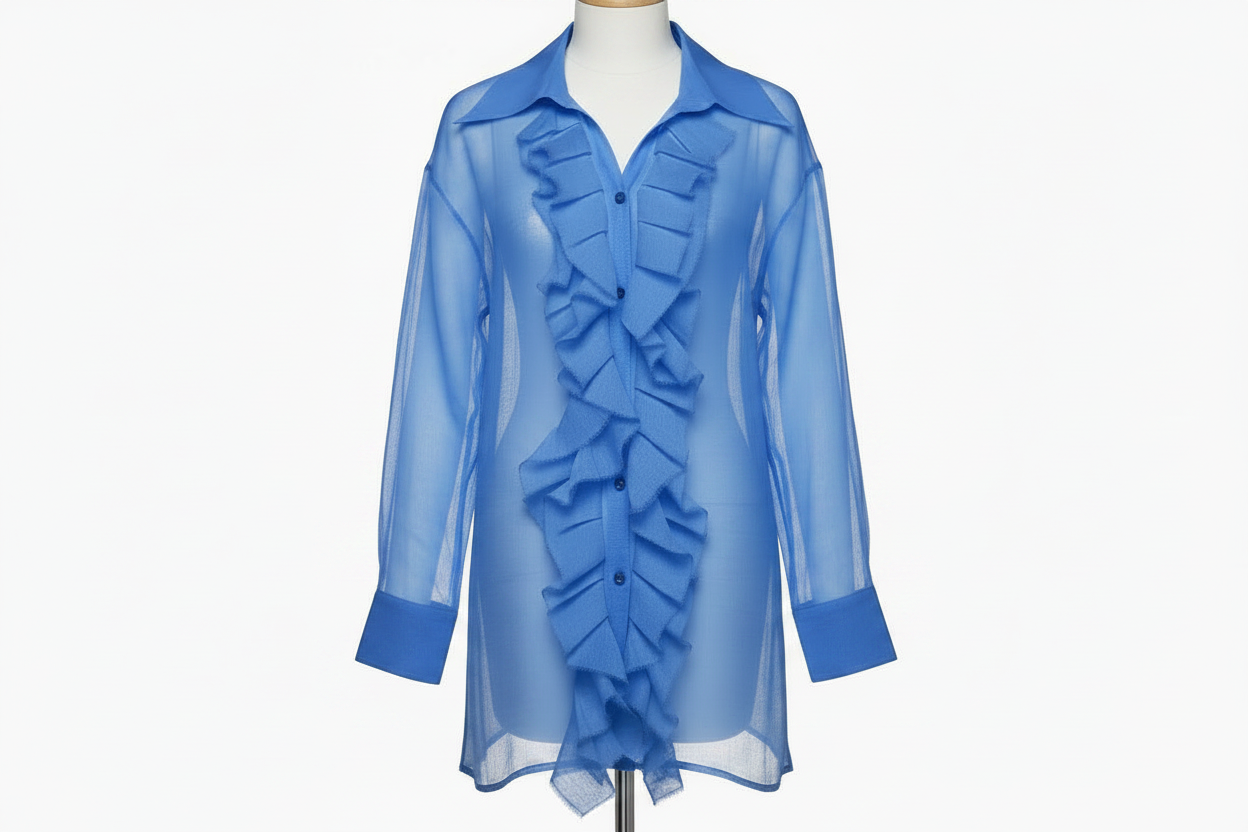 Ruffled for Romance - Blue, Clean Sleeves